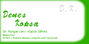 denes kopsa business card